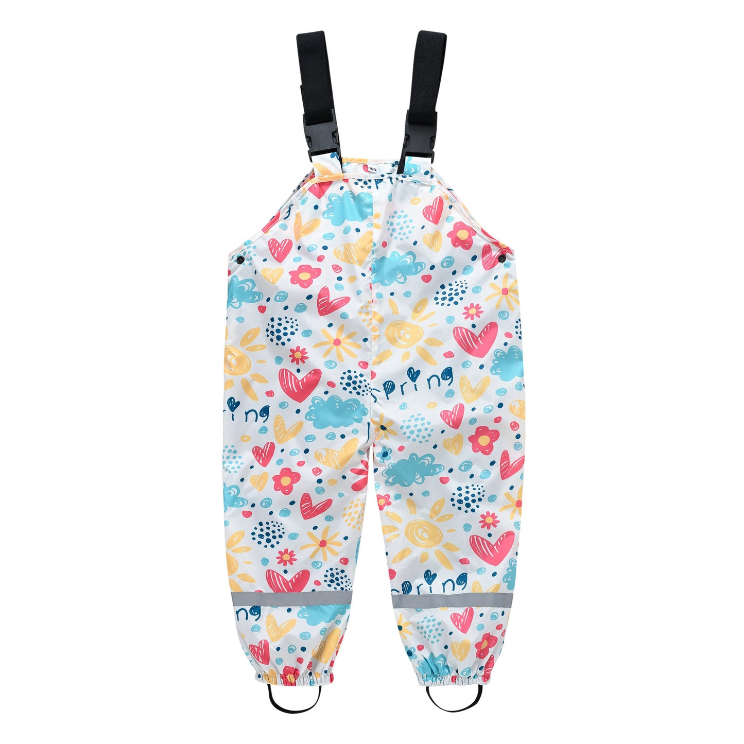 Boys And Girls Printed Strap Adjustable Casual Bib Pants