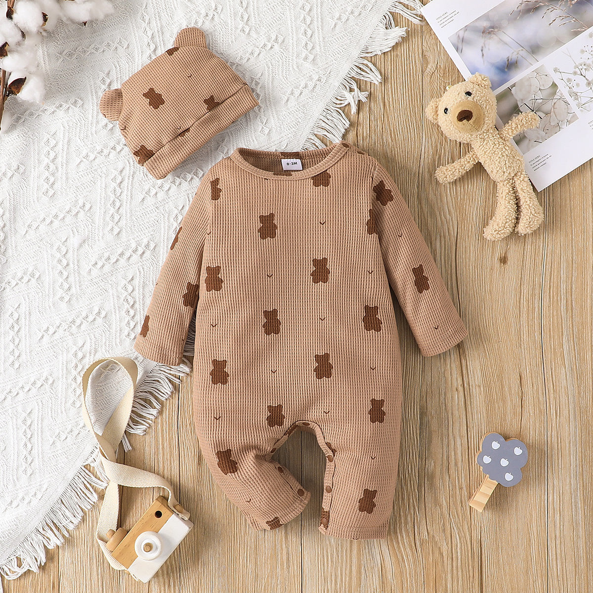 Boys' Casual Cute Long-sleeved Jumpsuit