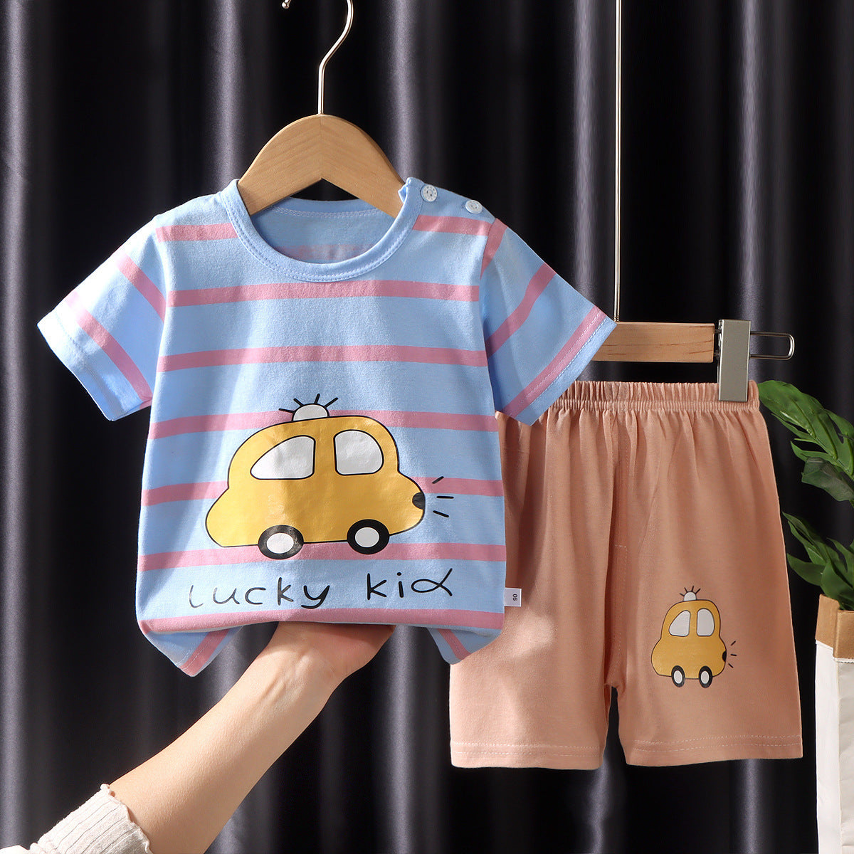 Children's Short-sleeved Shorts Suit T-shirt Cotton Class A Two-piece Set
