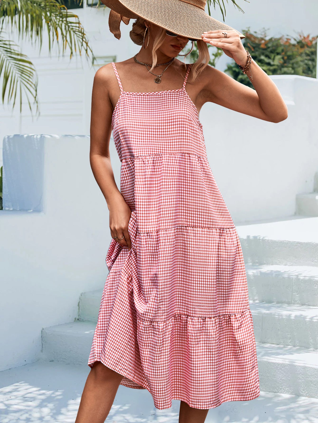 Classic Plaid Camisole Dress Women's