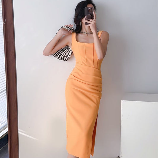 Women's Fashion Personality Slit Sheath Dress