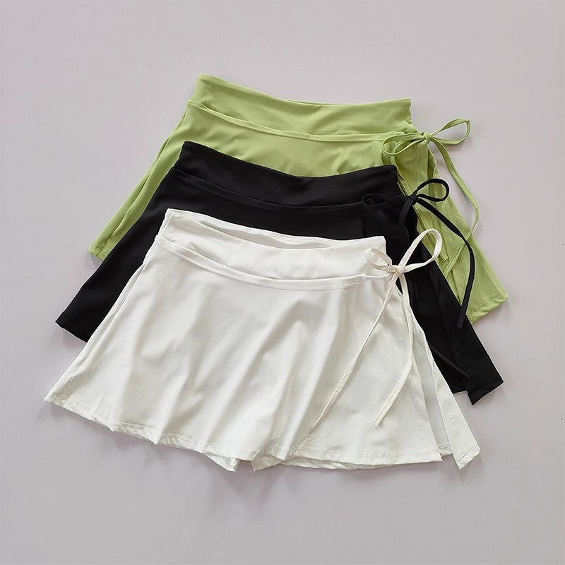Women's Fashion Sports Side Slit Lace-up Culottes