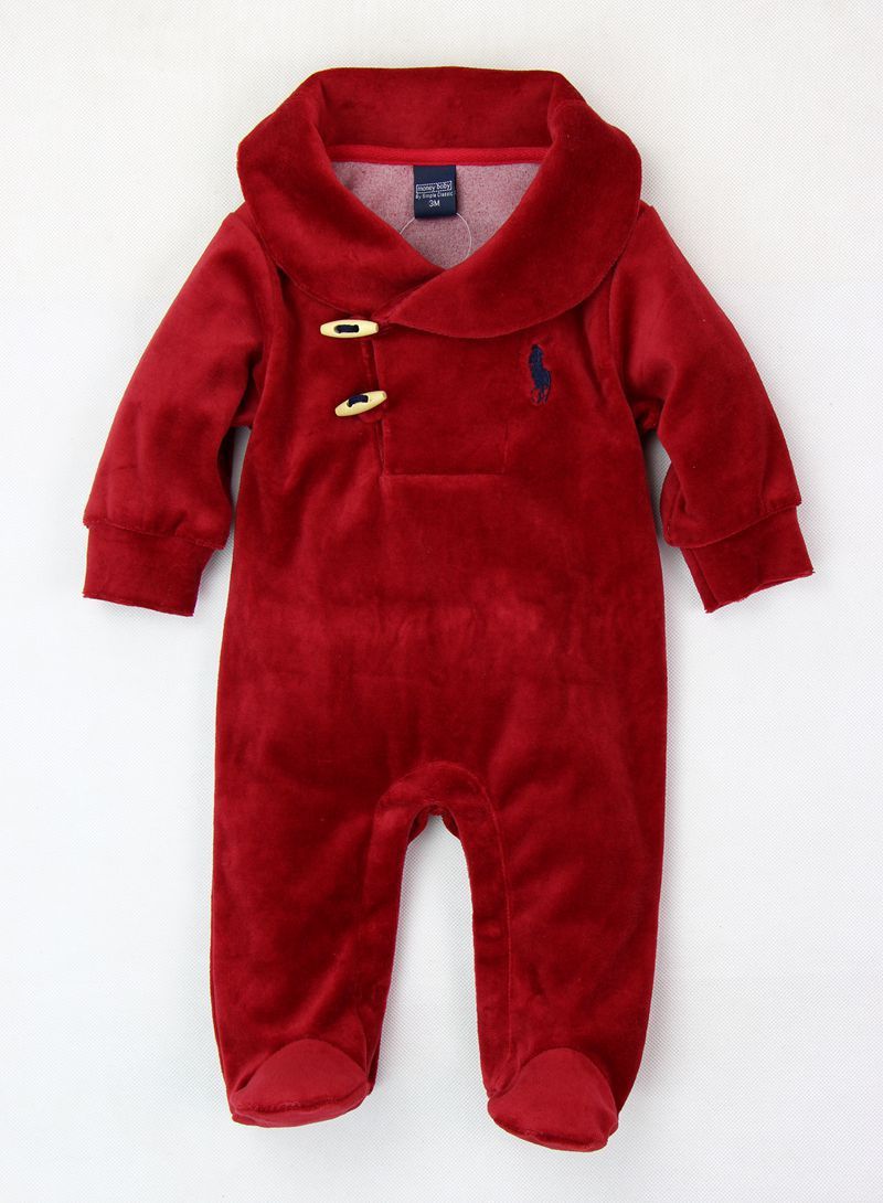 Velvet Baby Jumpsuit With Foot-wrapped Romper