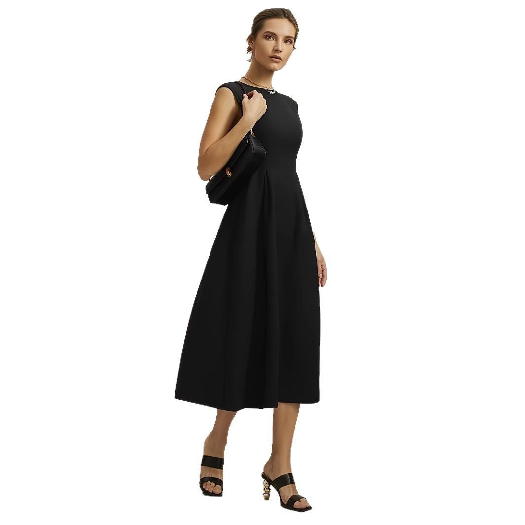 Dress Sleeveless Mid-length Stitching