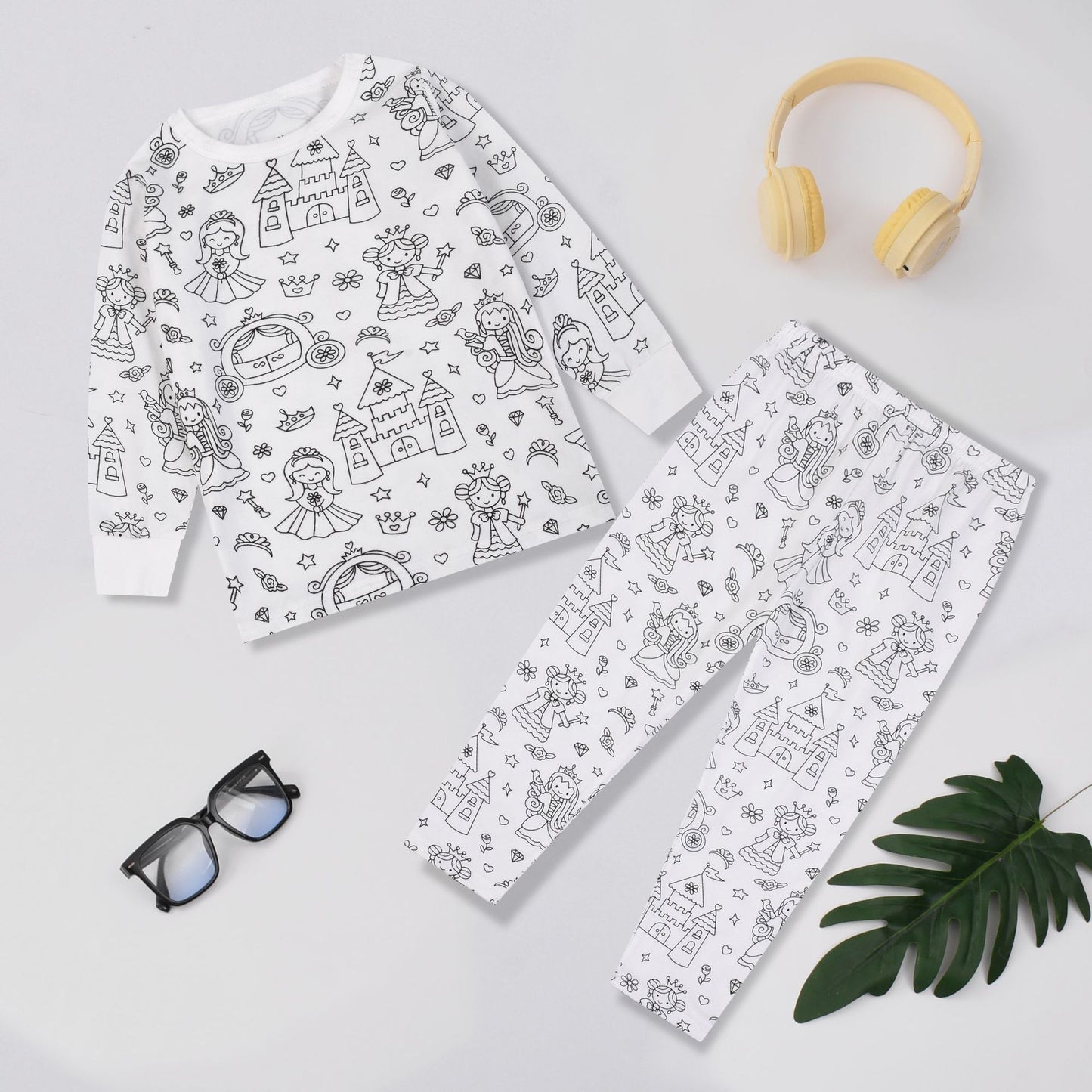 Girls Sketch Coloring Comfortable DIY Hand-painted Graffiti Suit