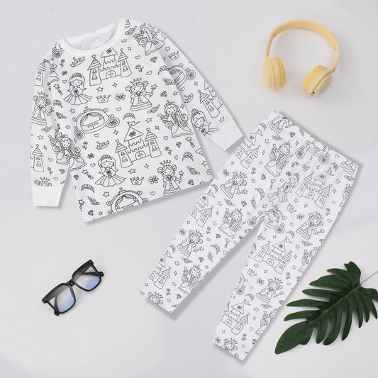 Girls Sketch Coloring Comfortable DIY Hand-painted Graffiti Suit