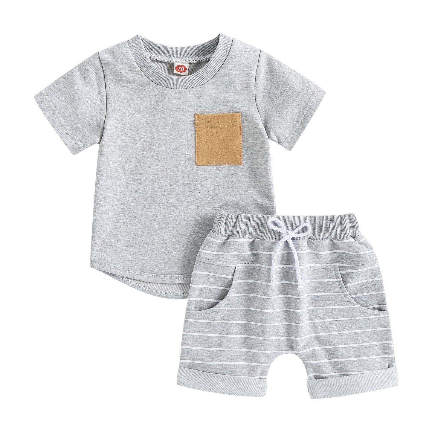 Boys' T-shirt Striped Shorts Suit