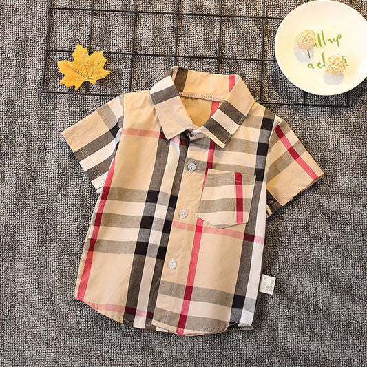 Children's Short Sleeve Cartoon Shirt Boy Summer Thin