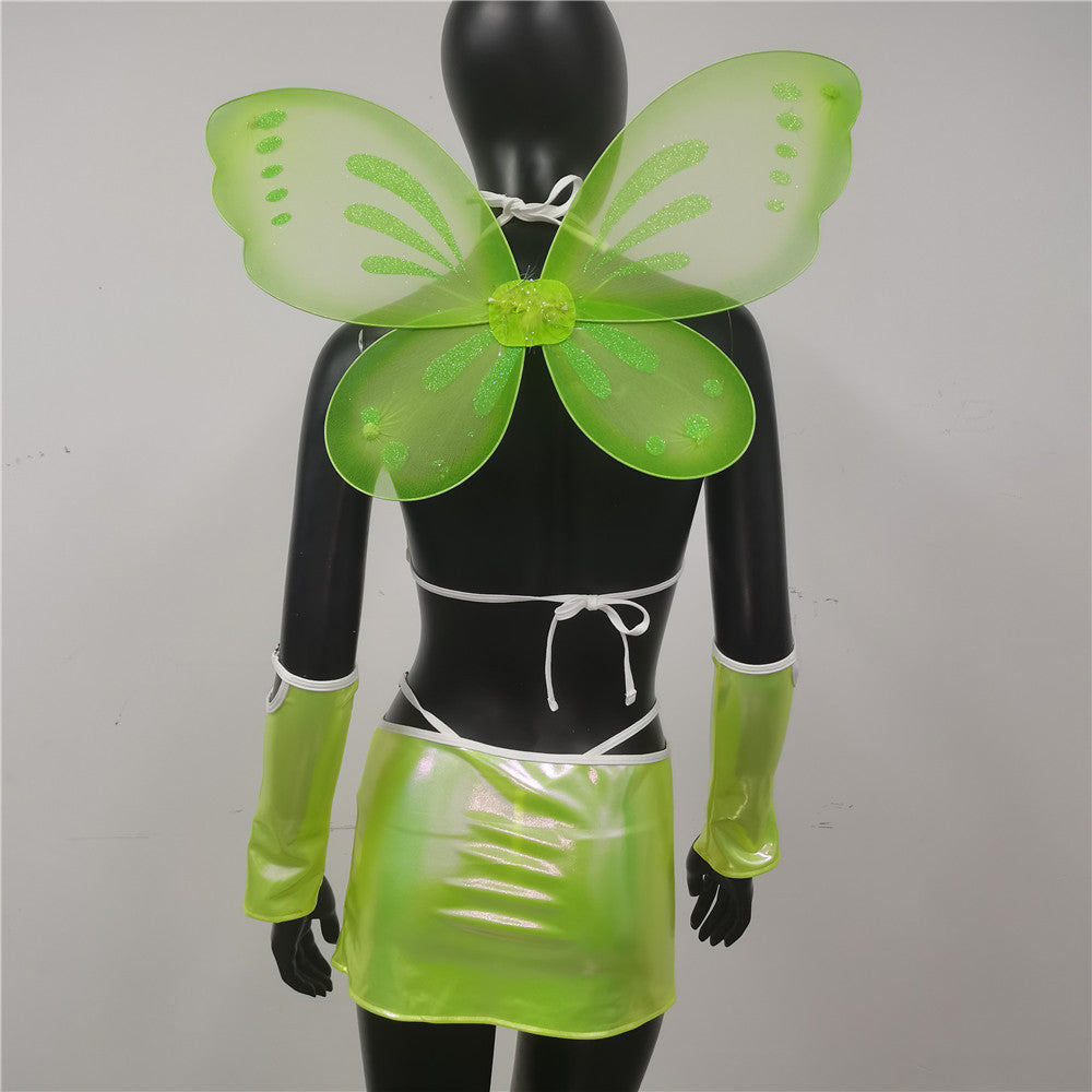 Lingerie Set Emotional Cleavage Split Skirt Wings