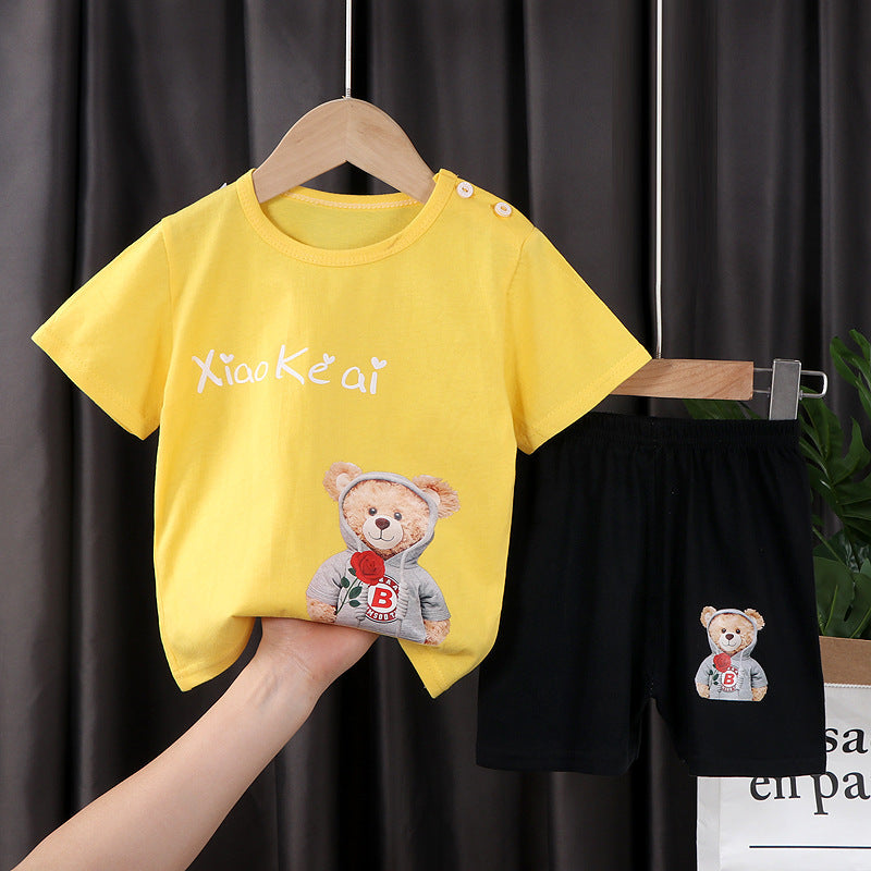 Children's Short-sleeved Shorts Suit T-shirt Cotton Class A Two-piece Set