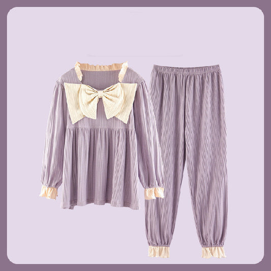 Palace Pajamas Women Spring And Autumn Korean Style Cotton Long Sleeves
