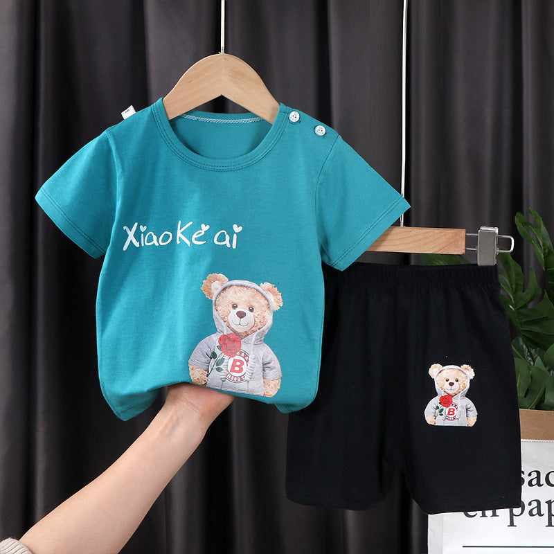 Children's Short-sleeved Shorts Suit T-shirt Cotton Class A Two-piece Set