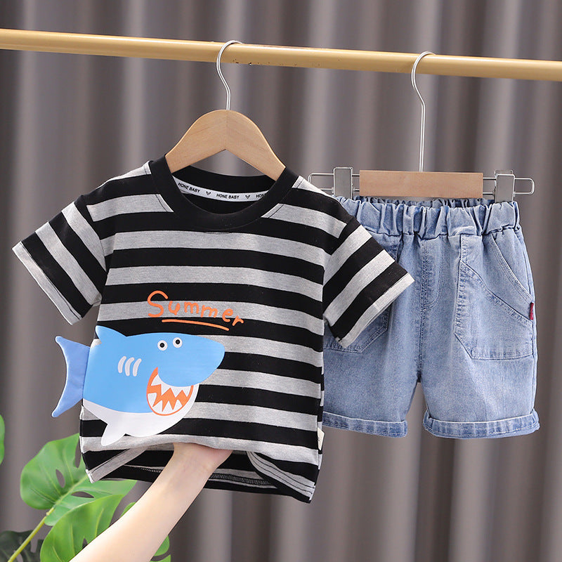 Boys' Summer Wear Fashion Short-sleeved Shorts Suit