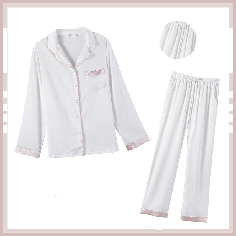Ice Silk Pajamas Women Summer Short-sleeved Shorts Two-piece Suit