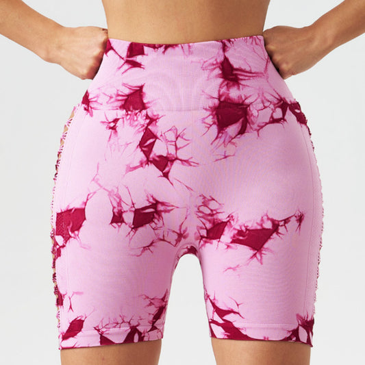 Hollow Tie Dye Waist Shorts