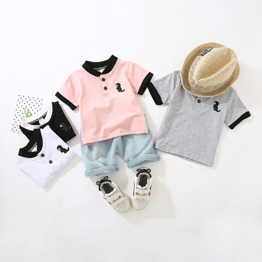 Children's Multi-color Short Sleeve Suit Summer