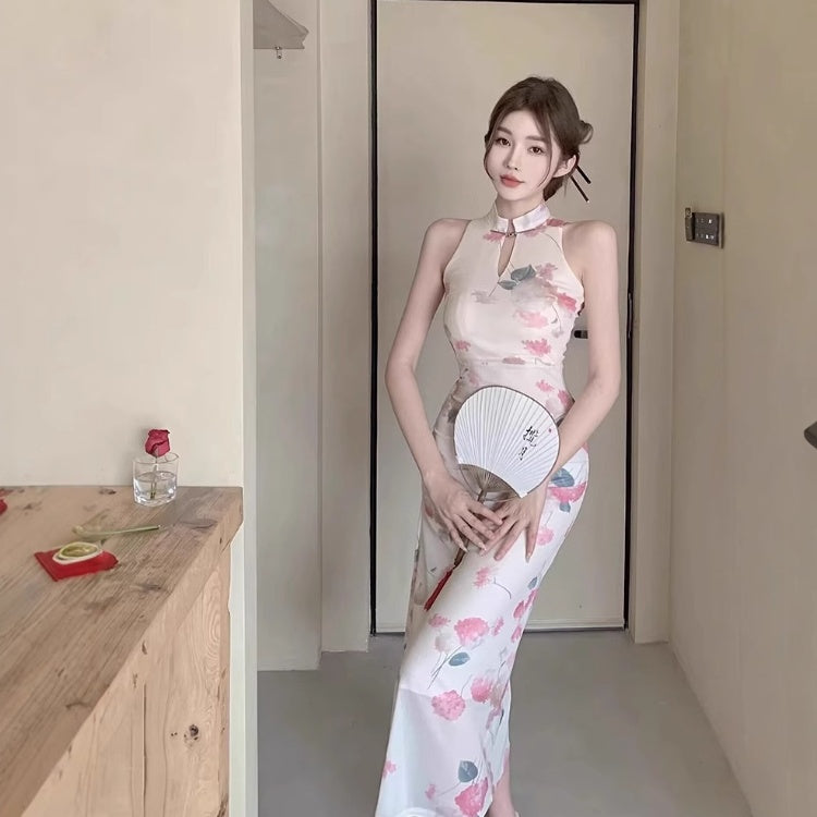Chinese Style Improved Cheongsam Dress Sexy Tight Split Hip