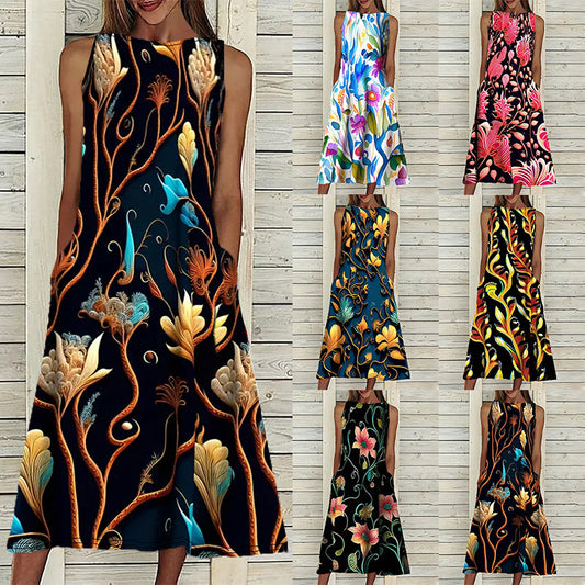 Women's Vest Printed Elegant Plus Size Dress