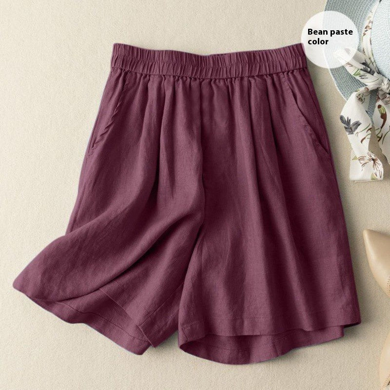 Artistic Retro Leisure Draping Cotton And Linen Wide-leg Pants For Women