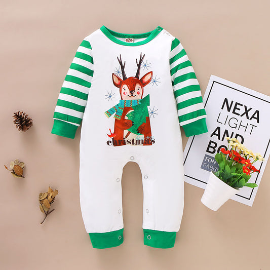Autumn Christmas Deer Romper Children's One-piece