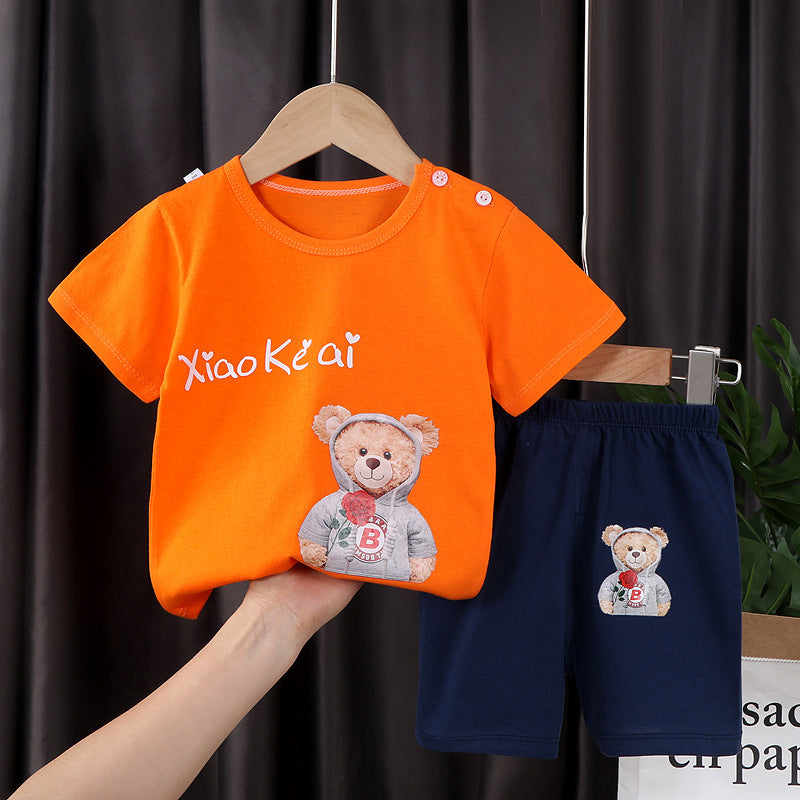 Children's Short-sleeved Shorts Suit T-shirt Cotton Class A Two-piece Set