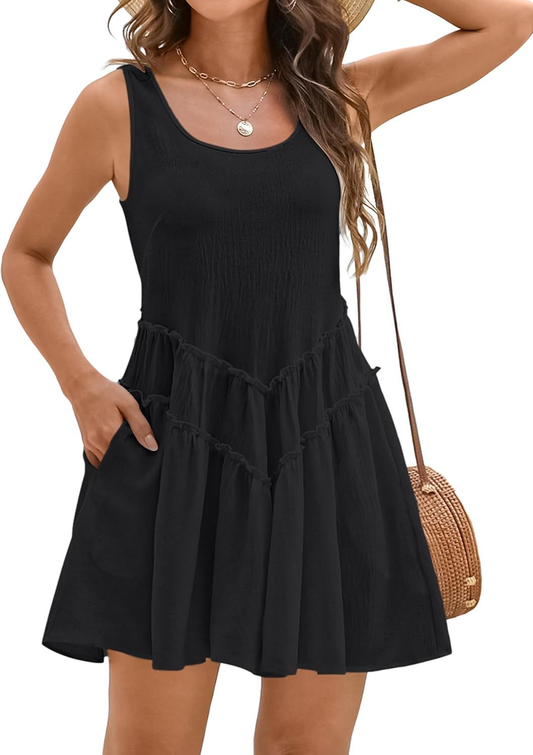 Elegant Beach Sun Protection Skirt U-collar V-shaped