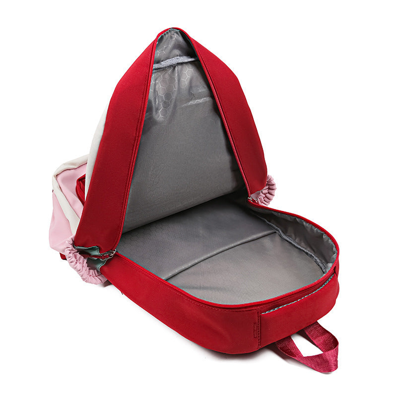 Contrast Color Schoolbag Women's Shoulder Large Capacity