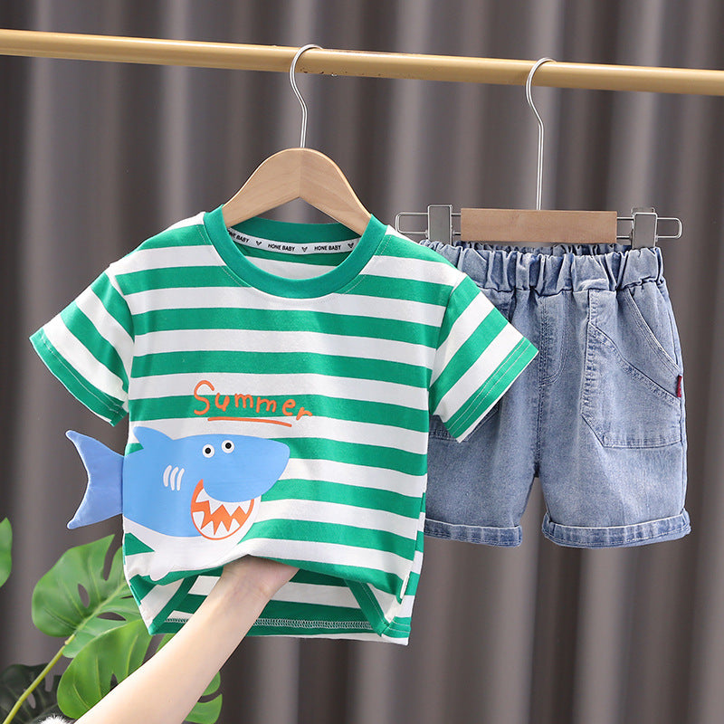 Boys' Summer Wear Fashion Short-sleeved Shorts Suit