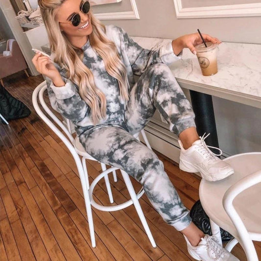 European And American Printing And Dyeing Home Pajamas Suit Women