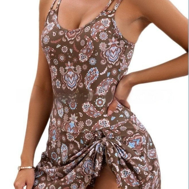 Spaghetti Straps One-piece Swimsuit Women's European And American Sexy Shoulder Strap