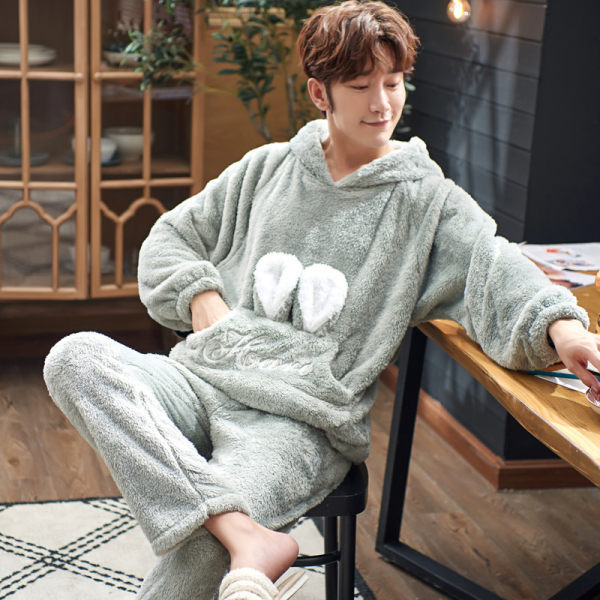 Pajamas Women Winter Plush Coral Fleece Korean Style Long Sleeves