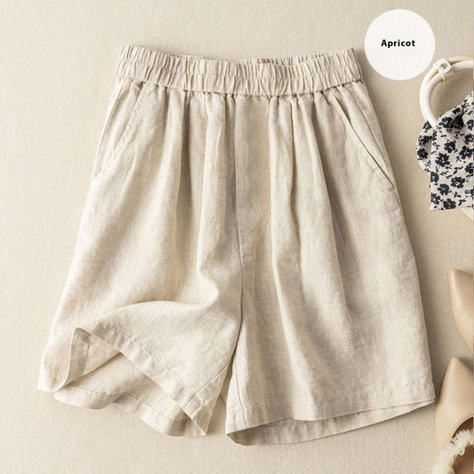 Artistic Retro Leisure Draping Cotton And Linen Wide-leg Pants For Women