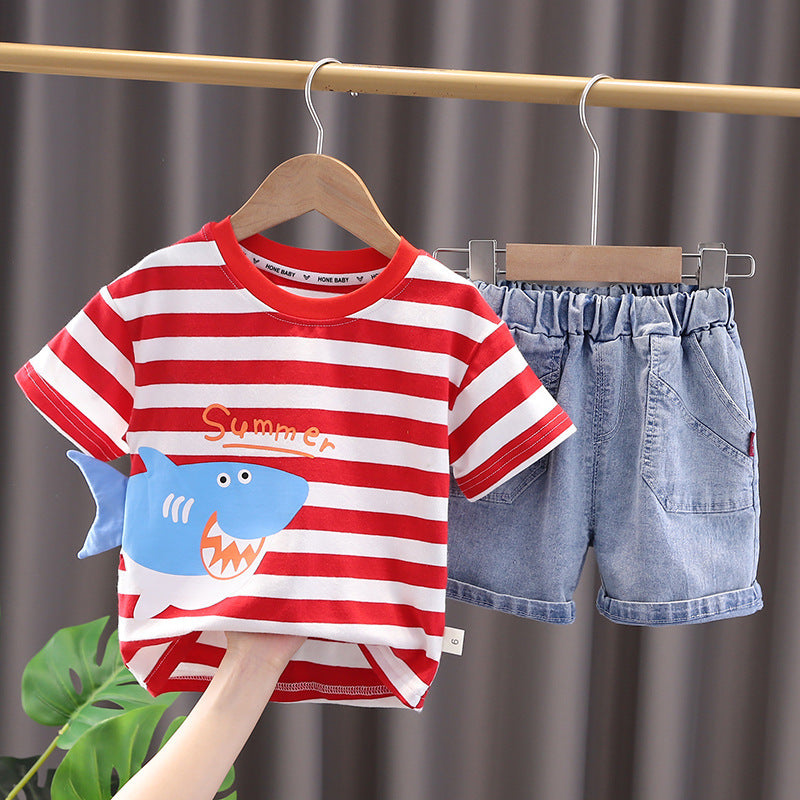 Boys' Summer Wear Fashion Short-sleeved Shorts Suit