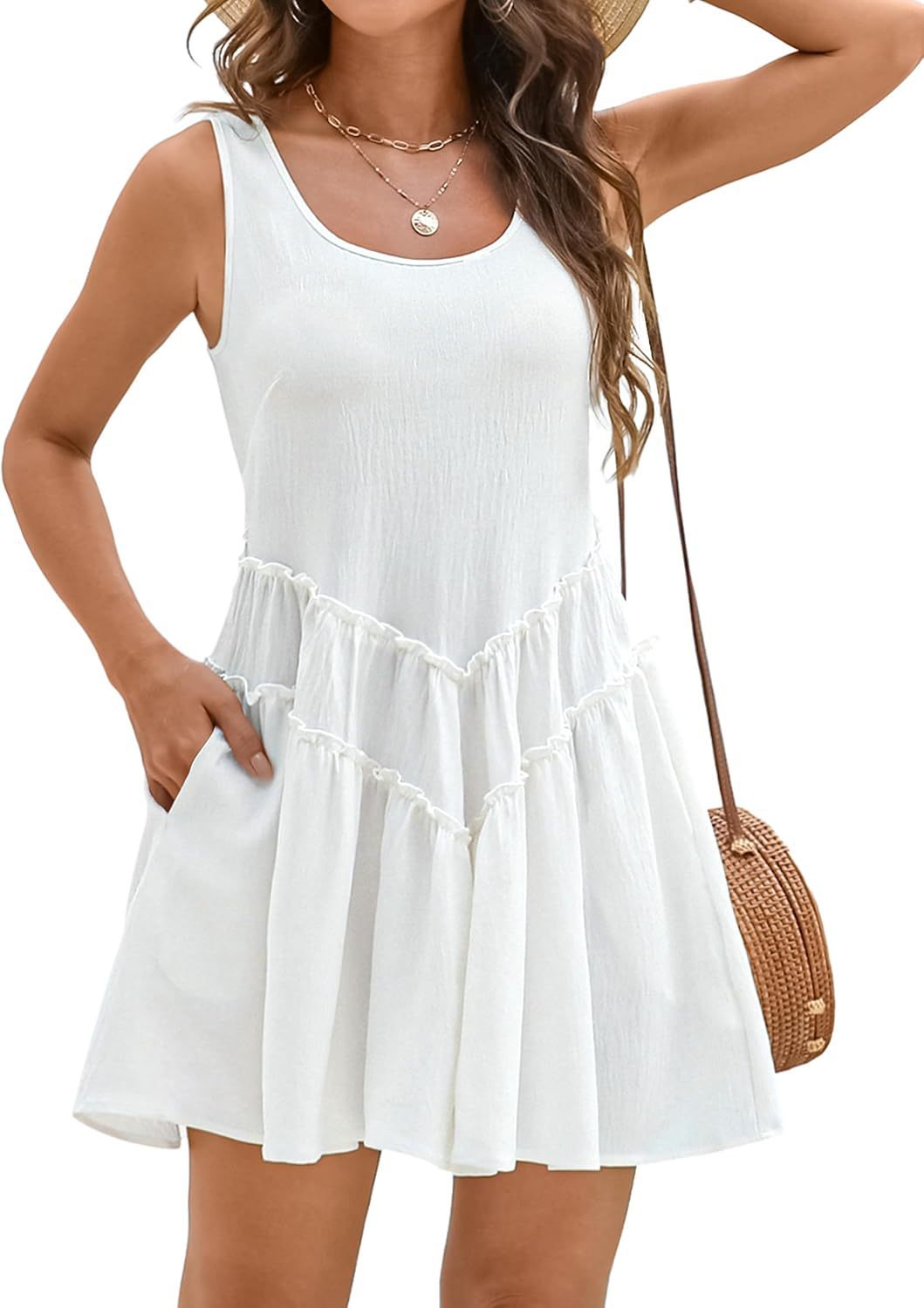 Elegant Beach Sun Protection Skirt U-collar V-shaped