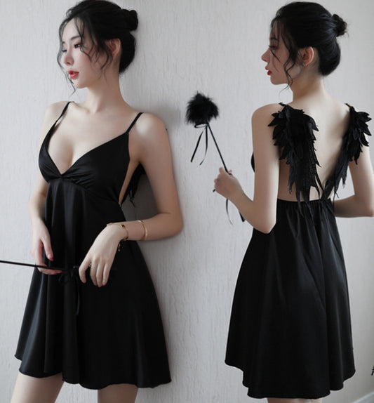 Erotic Lingerie Ladies Angel Wings Sling Nightdress