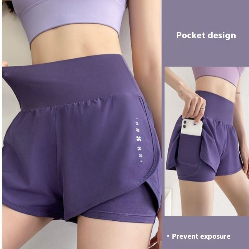 Women's Fitness Sports False Two-piece Suit Anti-exposure Shorts