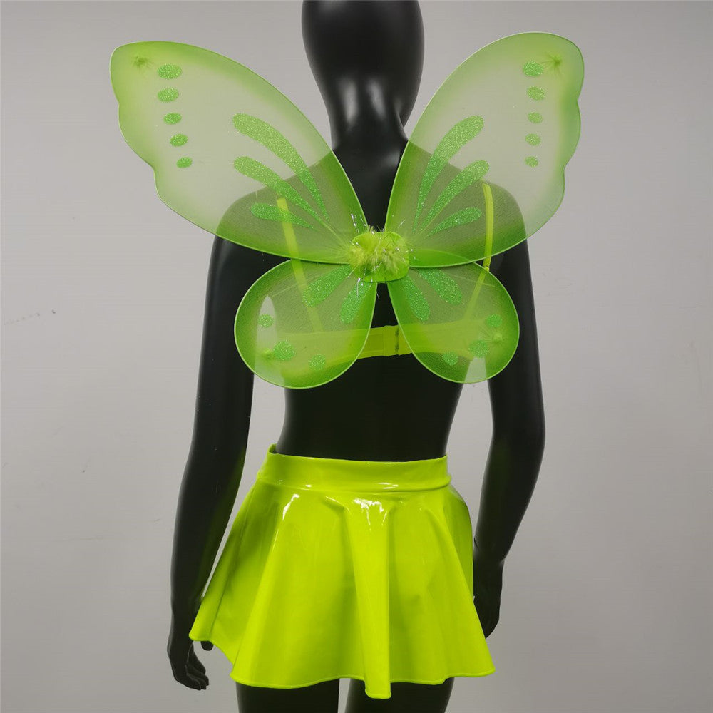 Lingerie Set Emotional Cleavage Split Skirt Wings