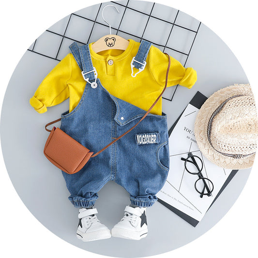 Baby denim strap set