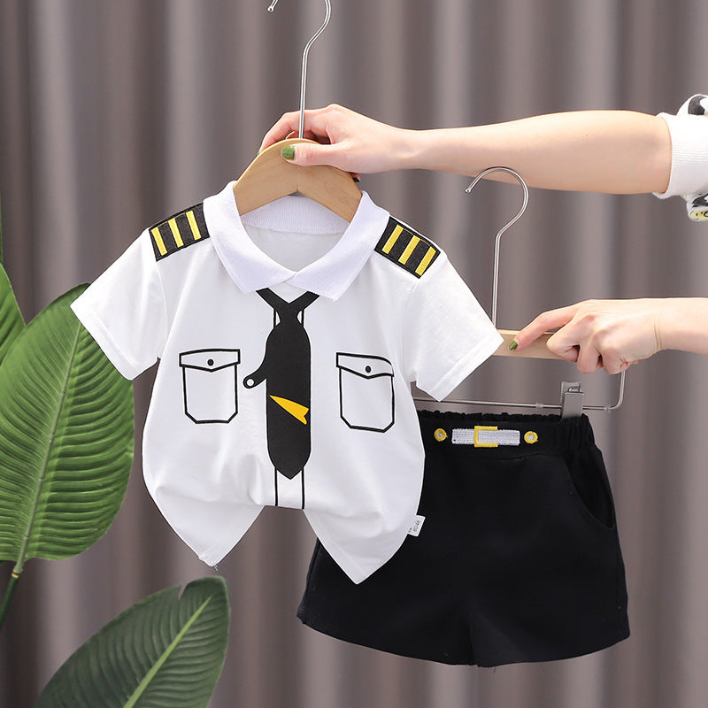 Boys Summer Suit Striped Sports