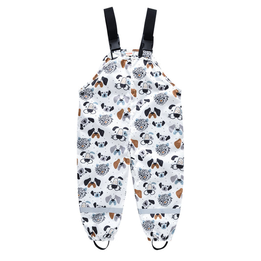 Boys And Girls Printed Strap Adjustable Casual Bib Pants