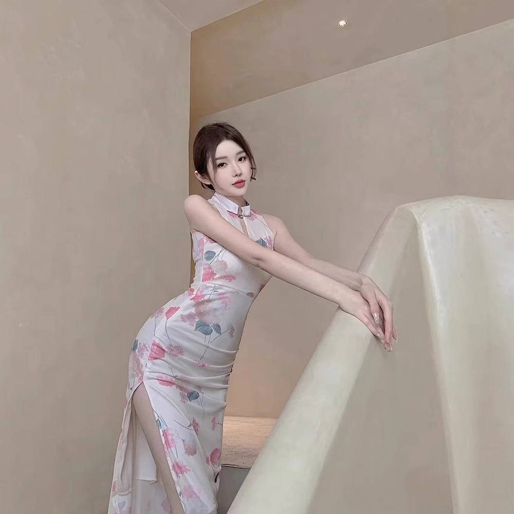 Chinese Style Improved Cheongsam Dress Sexy Tight Split Hip