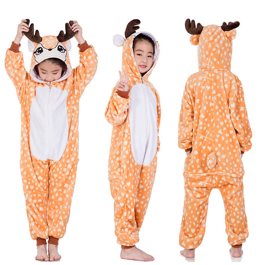 Cartoon Animal One-piece Pajamas