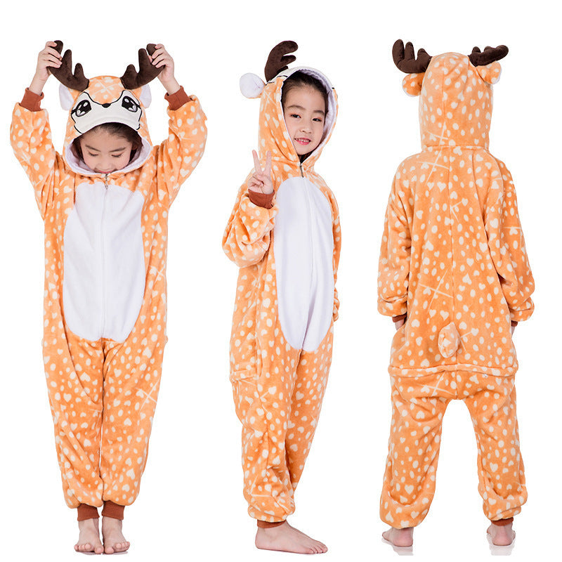 Cartoon Animal One-piece Pajamas