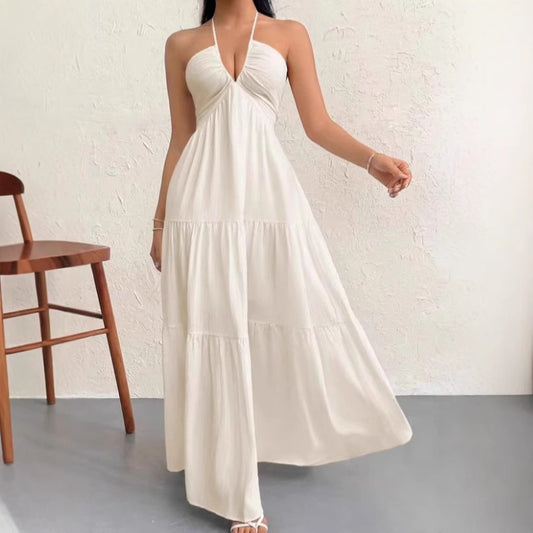 Pure Desire Style Sexy Backless Halter Suspender Skirt Women's Summer
