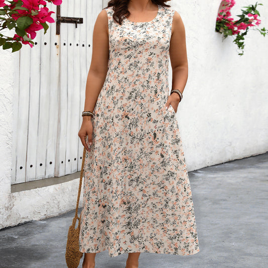 Women's Fashionable Printed Sleeveless Sling Dress