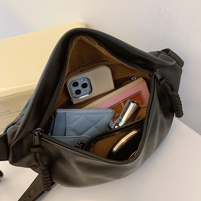 Solid Color PU Personality Daily Casual Pouch Simple