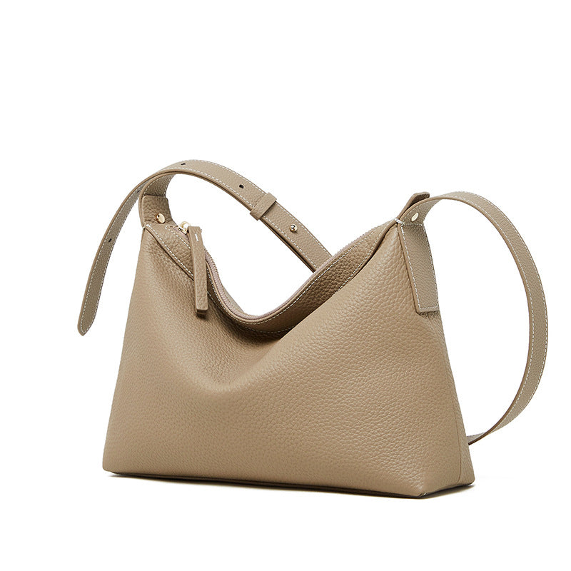 High-grade Sentong Qin All-match Special-interest Design Genuine Leather Shoulder Messenger Bag