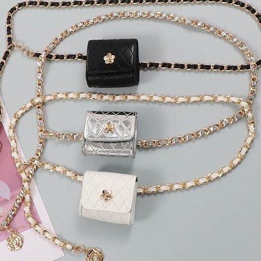 Rhombus Waist Chain Accessories Women's Small Square Bag