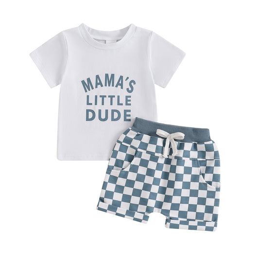 Letter Print Short-sleeve Suit