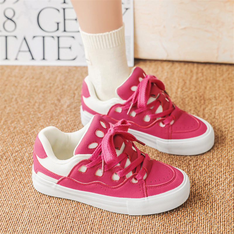 Breathable Color-blocking Board Shoes Couple Bread Shoes